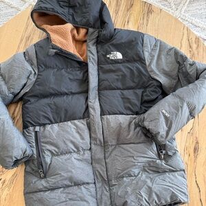 The North Face Kids' Two-Tone Water Repellent Black and Gray Parka Puffer Jacket